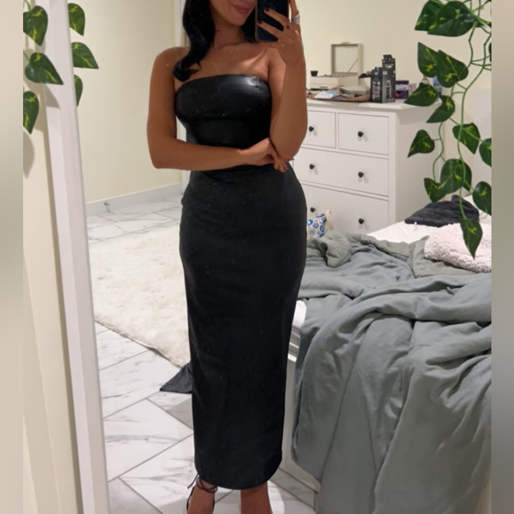 H&M Coated Bandeau Dress